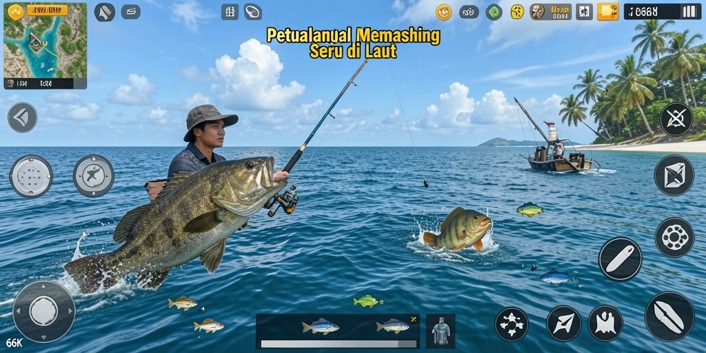 Tangkapan ikan yang fantastis dalam gameplay seru 66K.