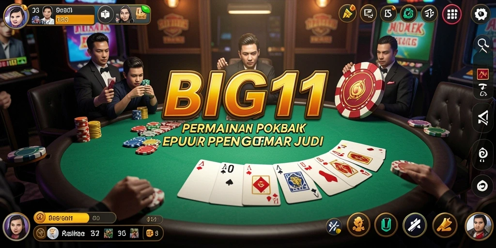 Screenshot menampilkan gameplay seru dalam permainan Poker BIG11.