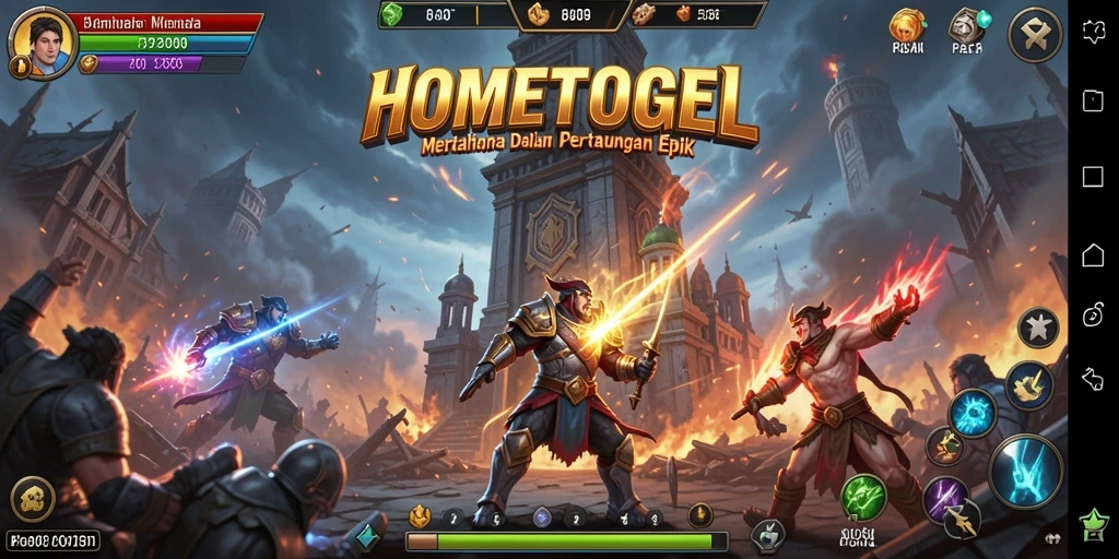 Tampilan gameplay HOMETOGEL yang dinamis dan penuh aksi Tower Defense.