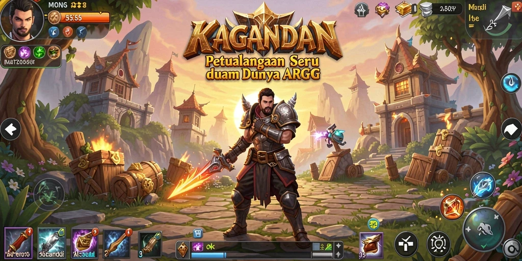 Tangkapan layar gameplay KAGANDAN yang menampilkan aksi seru dalam pertempuran.