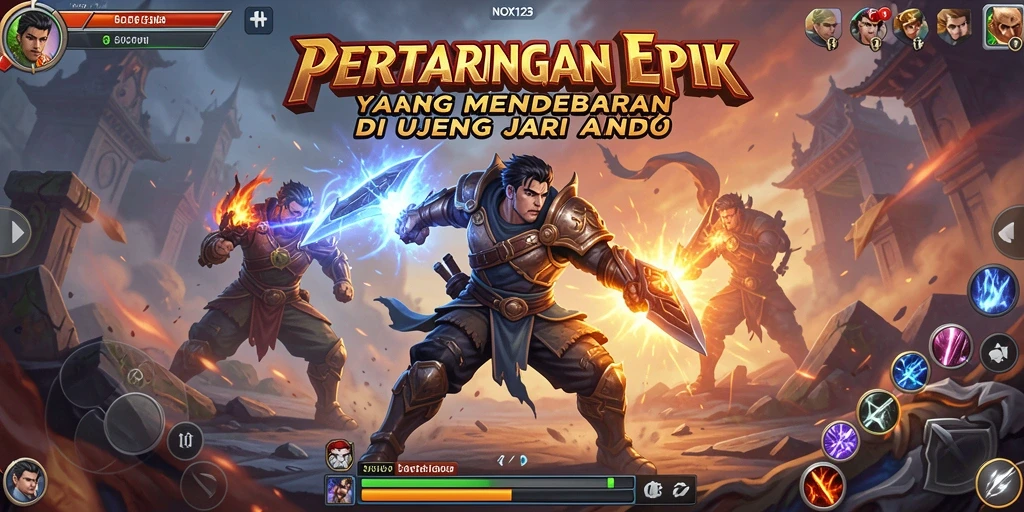 Screenshot gameplay menunjukkan aksi pertarungan seru di NOX123.