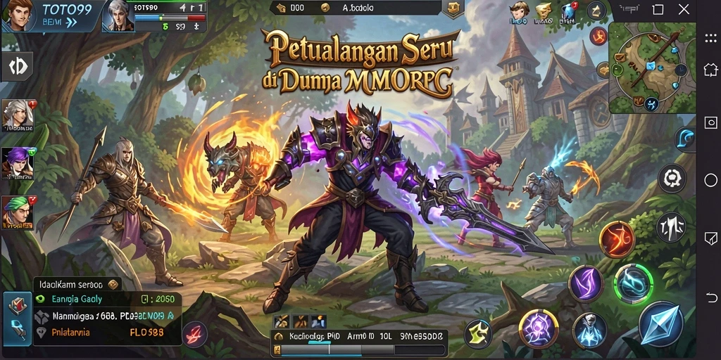 Tampilan gameplay seru di TOTO99 dengan karakter yang beraksi di dunia MMORPG.